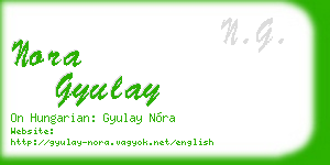 nora gyulay business card