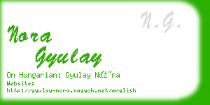 nora gyulay business card